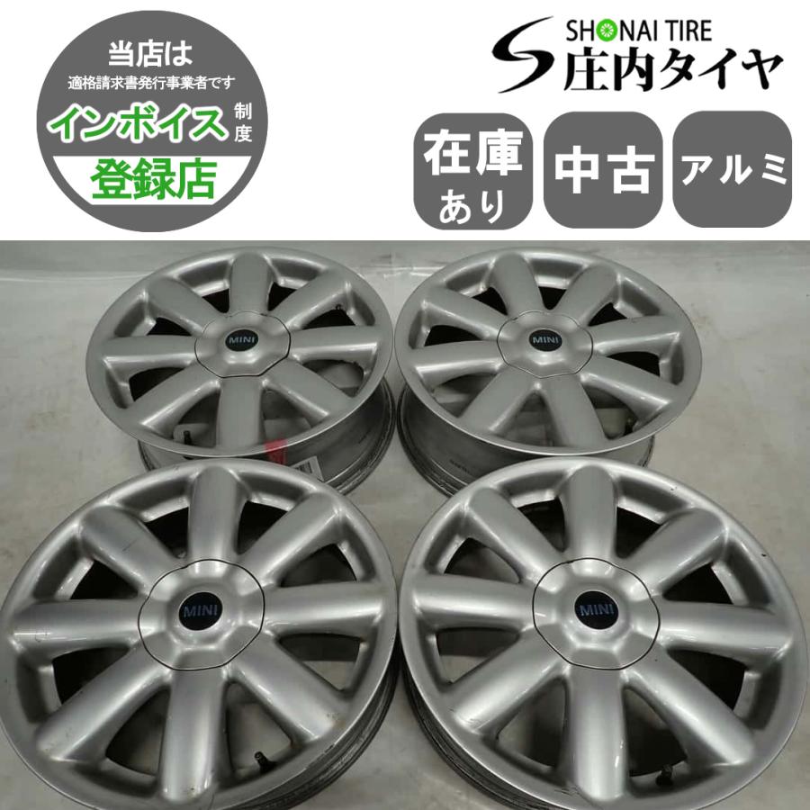 送料込み R50 mini 純正 17インチ アルミホイール タイヤ付き 4本 MINI ミニクーパー純正ホイール R50系 17インチ7j PCD100 4穴