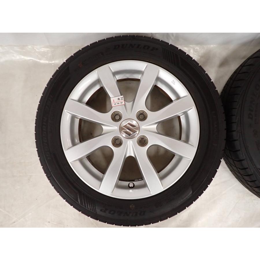 夏4本SET 会社宛 送料無料 155/65R14×4.5J 75H ダンロップ ルマンV+ 2024年製 スズキ純正 アルミ アルト ラパン ...