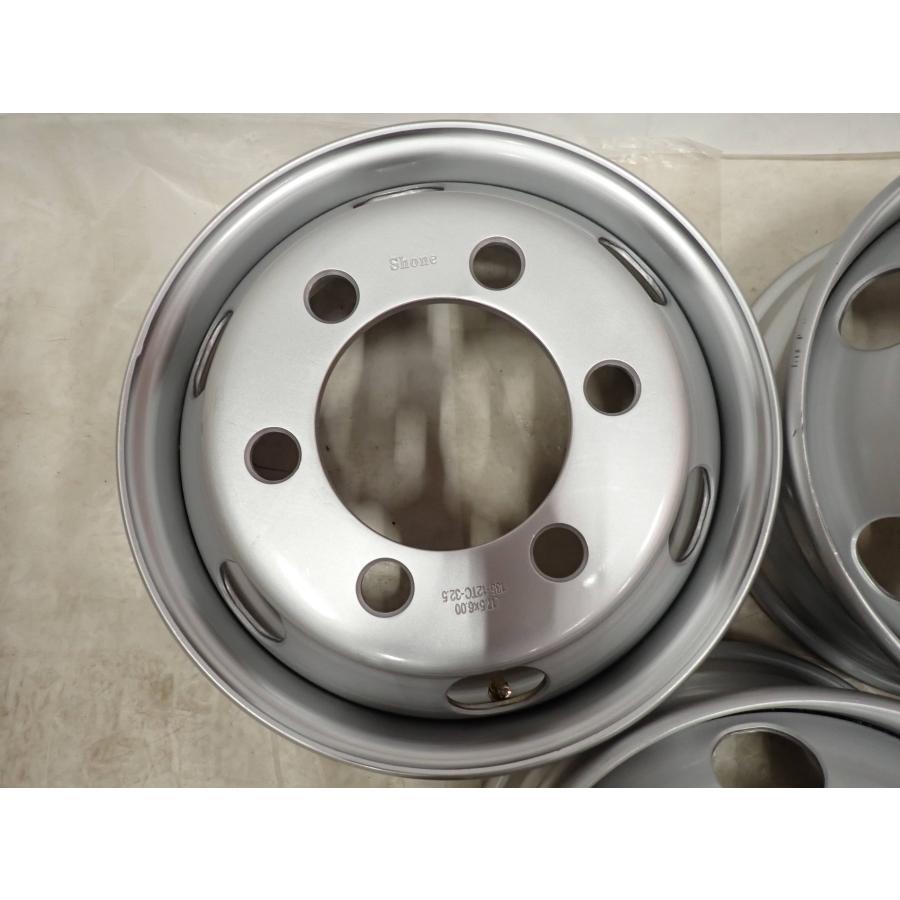 【新車外し】6本セット スチールホイール トラック 夏 冬の履き替えやスペアー用などに 17.5×6.00 オフセット+135 PCD222.25/6穴 ハブ径164mm 6本SET 会社宛 送料無料 17.5×6.00J SHONE トラック スチールホイール