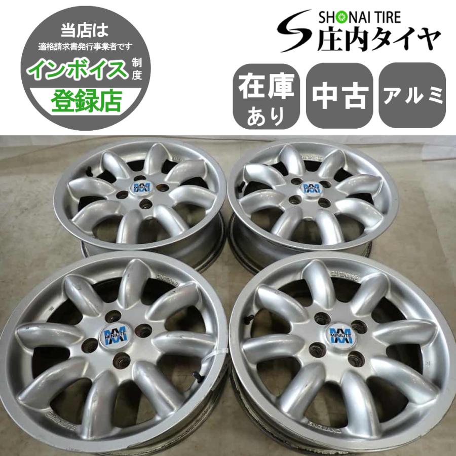 miniLite中古アルミホイール4本セット 4本SET 会社宛 送料無料 15×6J MINILITE ミニライト アルミ 4穴 PCD