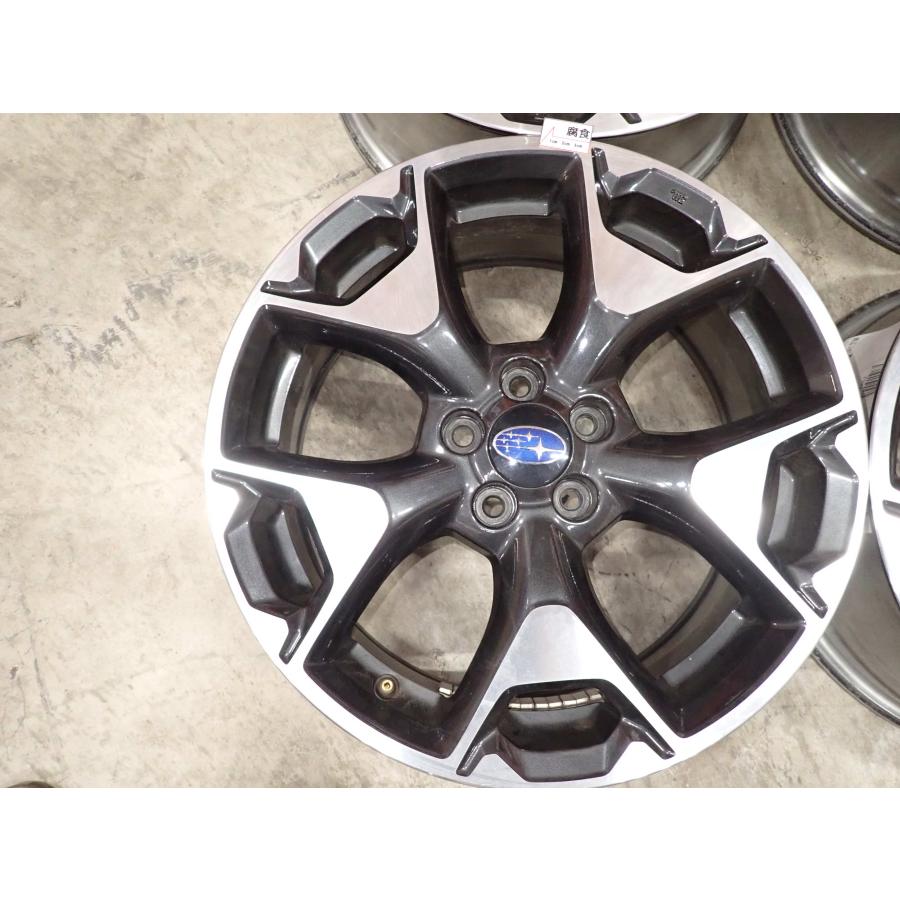 4本SET 会社宛 送料無料 17×7J スバル XV 純正 アルミ 5穴 PCD 100mm +55 ハブ径56mm XV フォレスター 店頭交換OK ノーマル戻し NO,F5906の画像