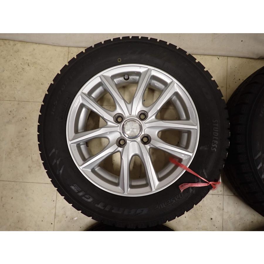 特売品 冬4本SET 会社宛 送料無料 165/70R14×5J 81Q トーヨー オブザーブ ガリット GIZ 2020年製 アルミ アクア デミオ スイフト NO,G0759の画像