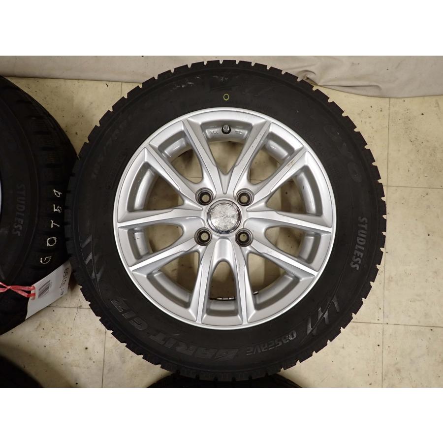 特売品 冬4本SET 会社宛 送料無料 165/70R14×5J 81Q トーヨー オブザーブ ガリット GIZ 2020年製 アルミ アクア デミオ スイフト NO,G0759の画像