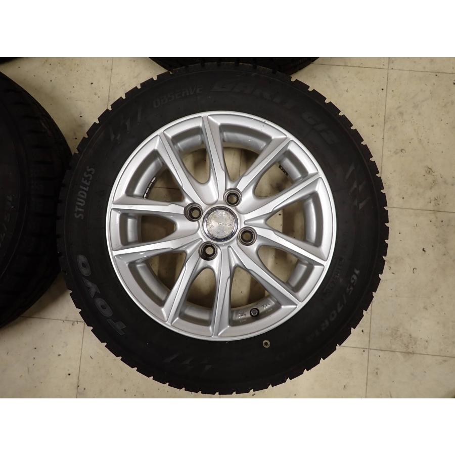 特売品 冬4本SET 会社宛 送料無料 165/70R14×5J 81Q トーヨー オブザーブ ガリット GIZ 2020年製 アルミ アクア デミオ スイフト NO,G0759の画像
