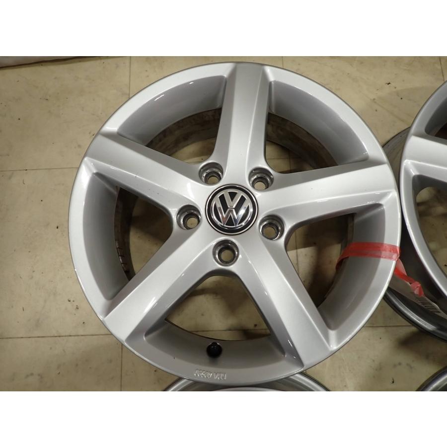 4本SET 会社宛送料無料 15×6J フォルクスワーゲン ゴルフ7 純正 シルバー アルミ 5穴 PCD 112mm +43 ハブ径57mm 店頭交換OK 特価 NO,I1274の画像