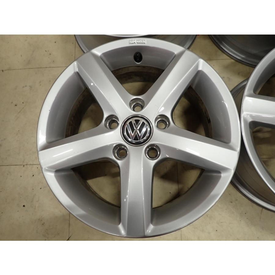 4本SET 会社宛送料無料 15×6J フォルクスワーゲン ゴルフ7 純正 シルバー アルミ 5穴 PCD 112mm +43 ハブ径57mm 店頭交換OK 特価 NO,I1274の画像