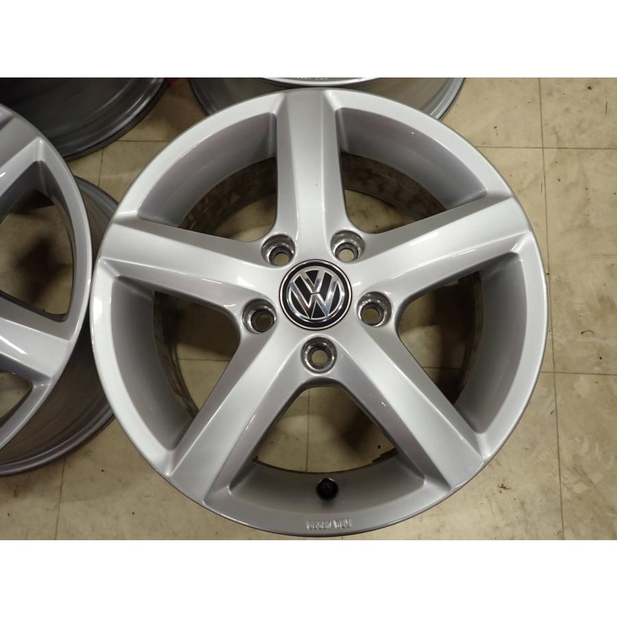 4本SET 会社宛送料無料 15×6J フォルクスワーゲン ゴルフ7 純正 シルバー アルミ 5穴 PCD 112mm +43 ハブ径57mm 店頭交換OK 特価 NO,I1274の画像