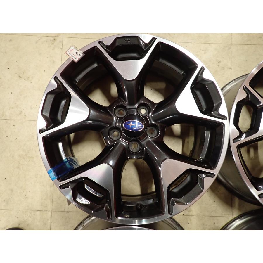 4本SET 会社宛 送料無料 17×7J スバル XV 純正 アルミ 5穴 PCD 100mm +55 ハブ径56mm フォレスター 流用OK ノーマル戻し 特価！ NO,I1810の画像