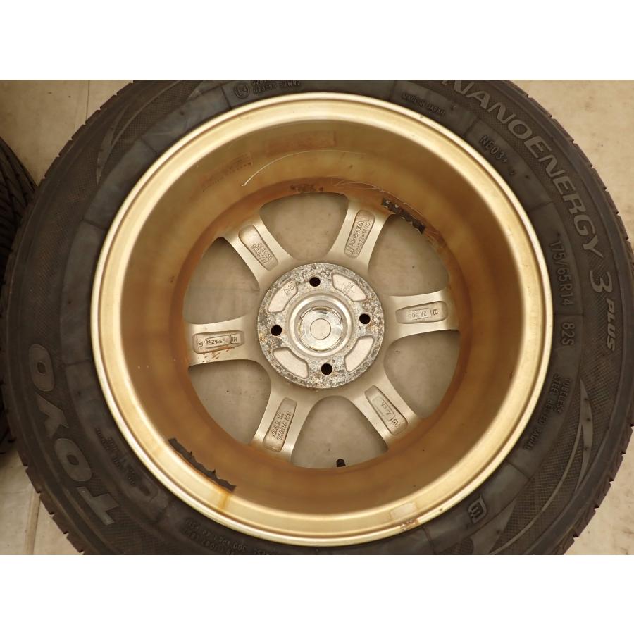 夏4本SET 会社宛 送料無料 175/65R14×5.5J 82S トーヨー ナノエナジー 3+ 2021年製 アルミ ヴィッツ フィット キューブ デミオ NO,I1950の画像