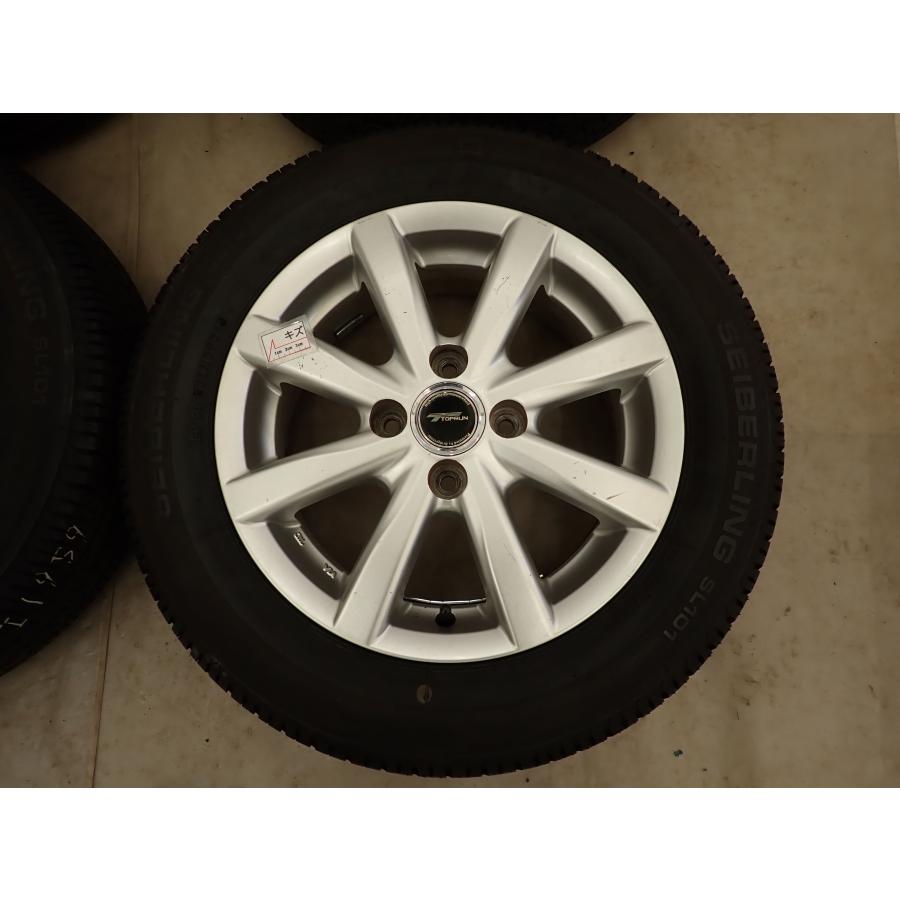 夏4本SET 会社宛送料無料 175/65R14×5.5J 82S ブリヂストン SEIBERLING SL101 2021年製 アルミ ヴィッツ パッソ フィット ノート NO,I1959の画像
