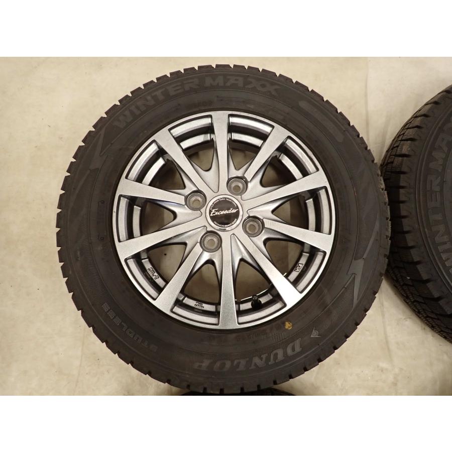 冬4本SET 会社宛 送料無料 145/80R13×4J 75Q ダンロップ WINTER MAXX WM02 2022年製 アルミ デイズ ワゴンR ウェイク N-BOX 特価 NO,I1978の画像