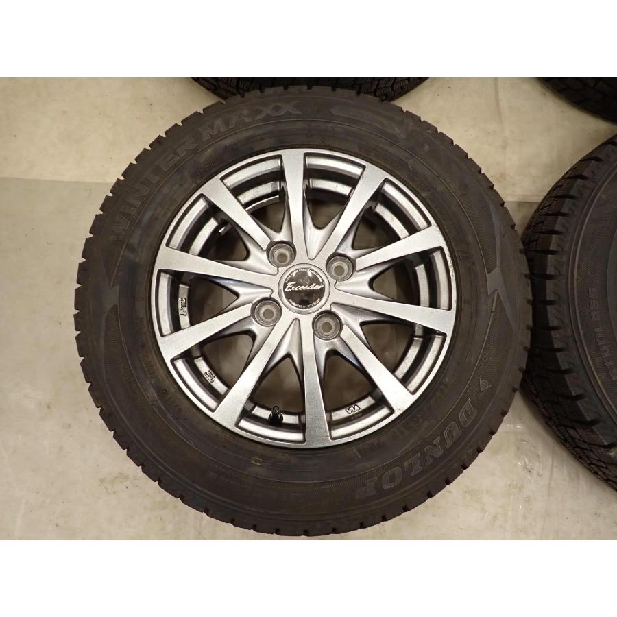 冬4本SET 会社宛 送料無料 145/80R13×4J 75Q ダンロップ WINTER MAXX WM02 2022年製 アルミ デイズ ワゴンR ウェイク N-BOX 特価 NO,I1978の画像