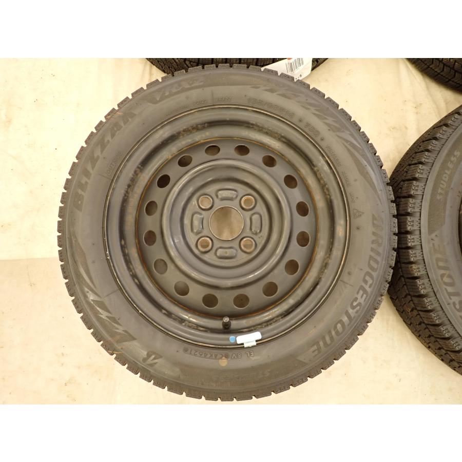 冬4本SET 会社宛 送料無料 155/65R14×4.5J 75Q ブリヂストン ブリザック VRX2 2021年製 スチール ムーヴ  ワゴンR タント ミラ NO,I2004の画像