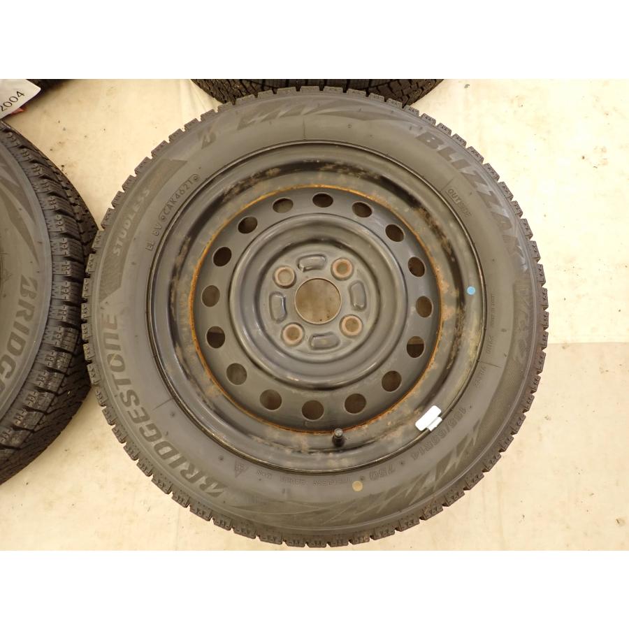冬4本SET 会社宛 送料無料 155/65R14×4.5J 75Q ブリヂストン ブリザック VRX2 2021年製 スチール ムーヴ  ワゴンR タント ミラ NO,I2004の画像