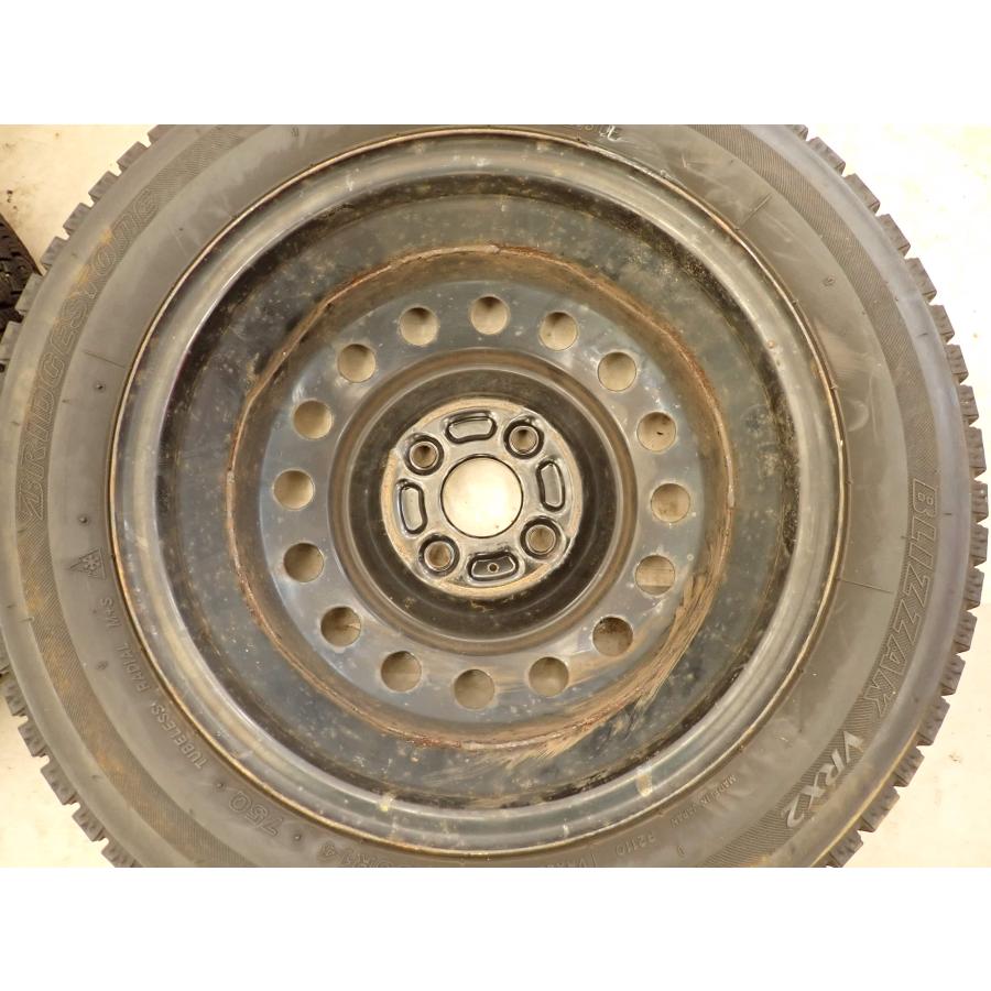 冬4本SET 会社宛 送料無料 155/65R14×4.5J 75Q ブリヂストン ブリザック VRX2 2021年製 スチール ムーヴ  ワゴンR タント ミラ NO,I2004の画像