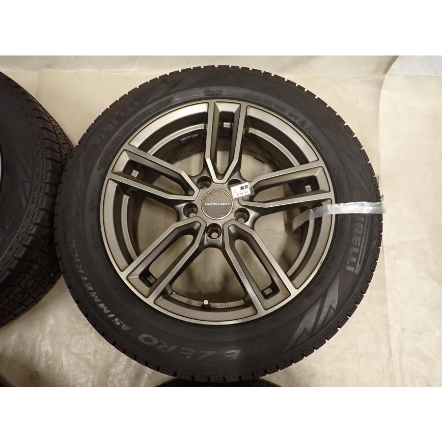 冬4本SET 会社宛送料無料 225/55R17×7J 101H ピレリ アイスゼロアシンメトリコ 2024年 ユーロテック EUROTECH ステージW5 アルミ NO,I2207の画像