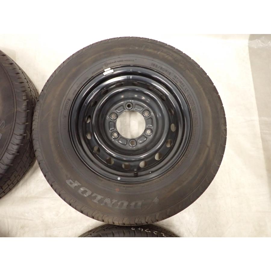 夏4本SET 会社宛送料無料 195/80R15×6J 107/105 LT ダンロップ SP175N 2025年製 トヨタ純正 スチール ハイエース レジアス 特価 NO,I2749の画像
