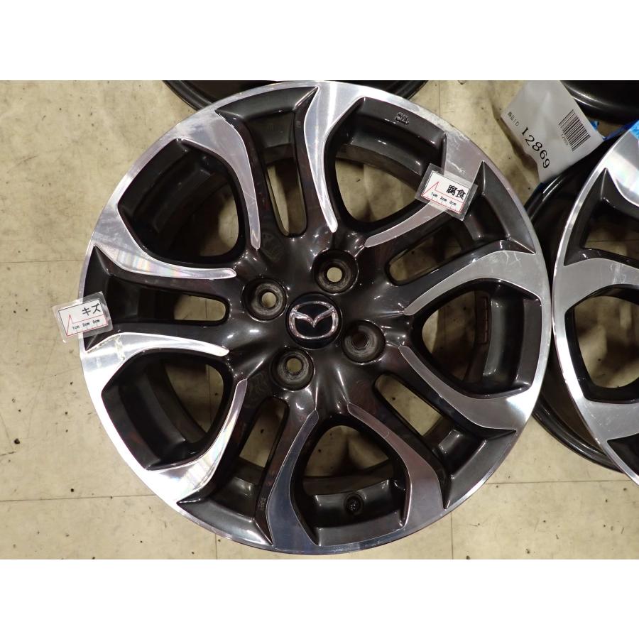 4本SET 会社宛 送料無料 16×5.5J マツダ DJ5FS デミオ 純正 アルミ ホイール 4穴 PCD 100mm +40 ハブ径54mm ブラポリ 店頭交換OK NO,I2869_3