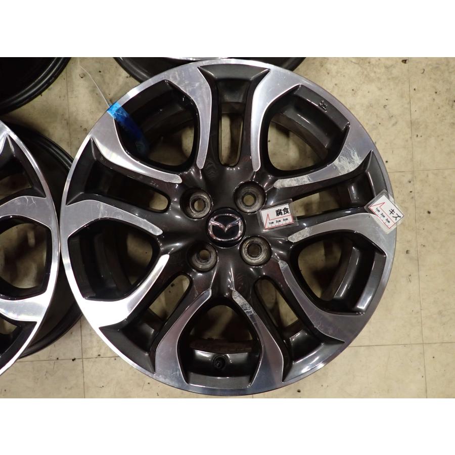 4本SET 会社宛 送料無料 16×5.5J マツダ DJ5FS デミオ 純正 アルミ ホイール 4穴 PCD 100mm +40 ハブ径54mm ブラポリ 店頭交換OK NO,I2869_4
