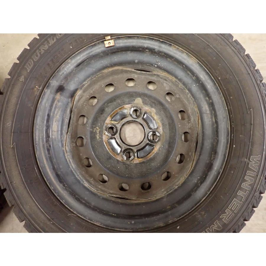 ■最安販売！■送料無料■155/65R13×4J■冬4本 ダンロップ製 ウインターマックス WM01 鉄ホイール付き ワゴンR アルト ラパン 冬4本SET 会社宛送料無料 155/65R13×4J 73Q ダンロップ WINTER MAXX