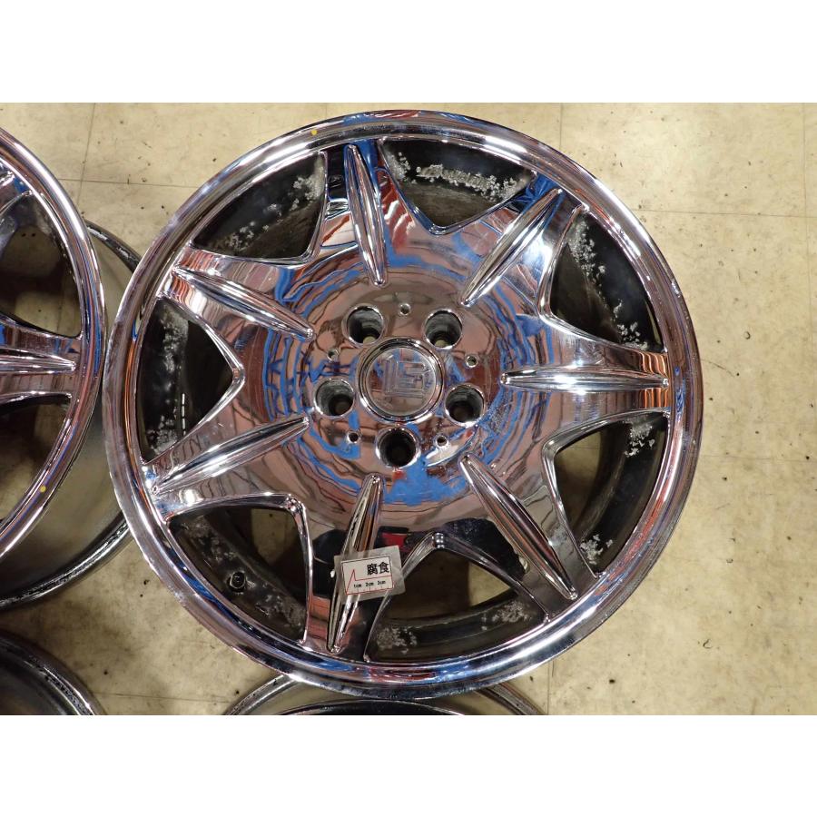 4本 会社宛 送料無料 18×7.5J WORK LS207 クローム アルミホイール 5穴
