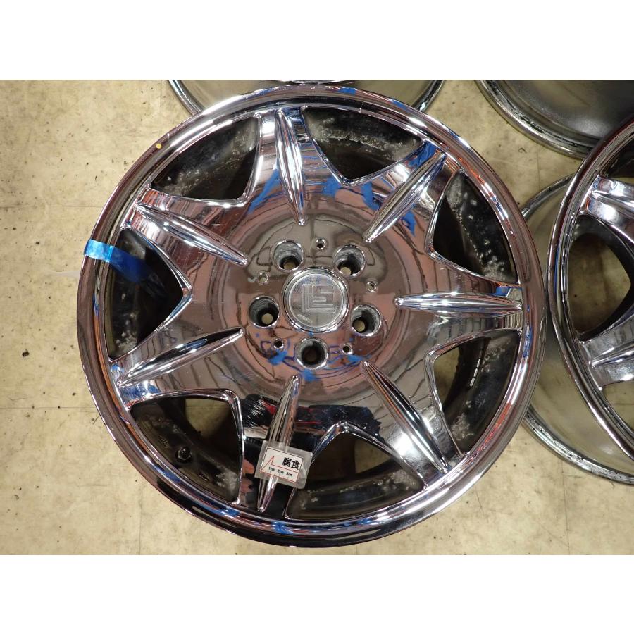 4本 会社宛 送料無料 18×7.5J WORK LS207 クローム アルミホイール 5穴