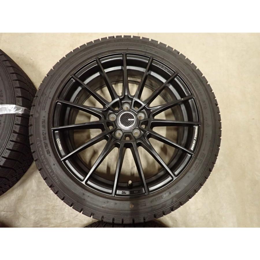 冬4本 会社宛 送料無料 215/45R17×7J 87Q ダンロップ WINTER MAXX WM03 2024年製 ENKEI FC01 アルミ プリウス カローラ スポーツ NO,I4923_2