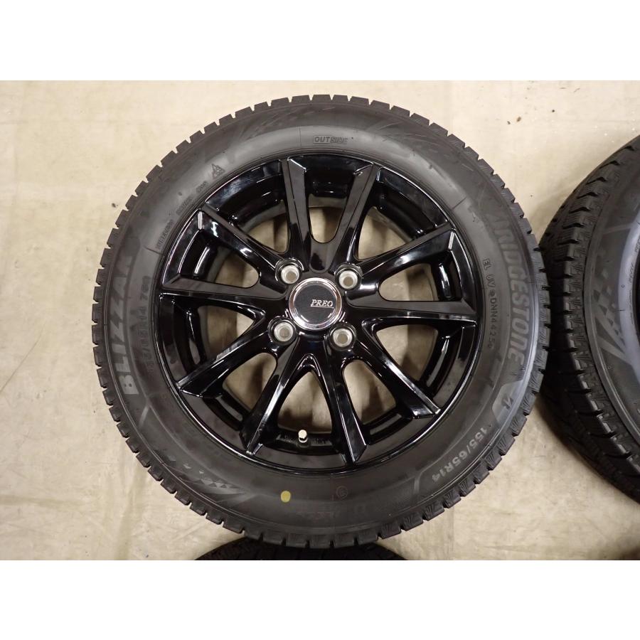 冬4本SET 会社宛 送料無料 155/65R14×4.5J 75Q ブリヂストン 