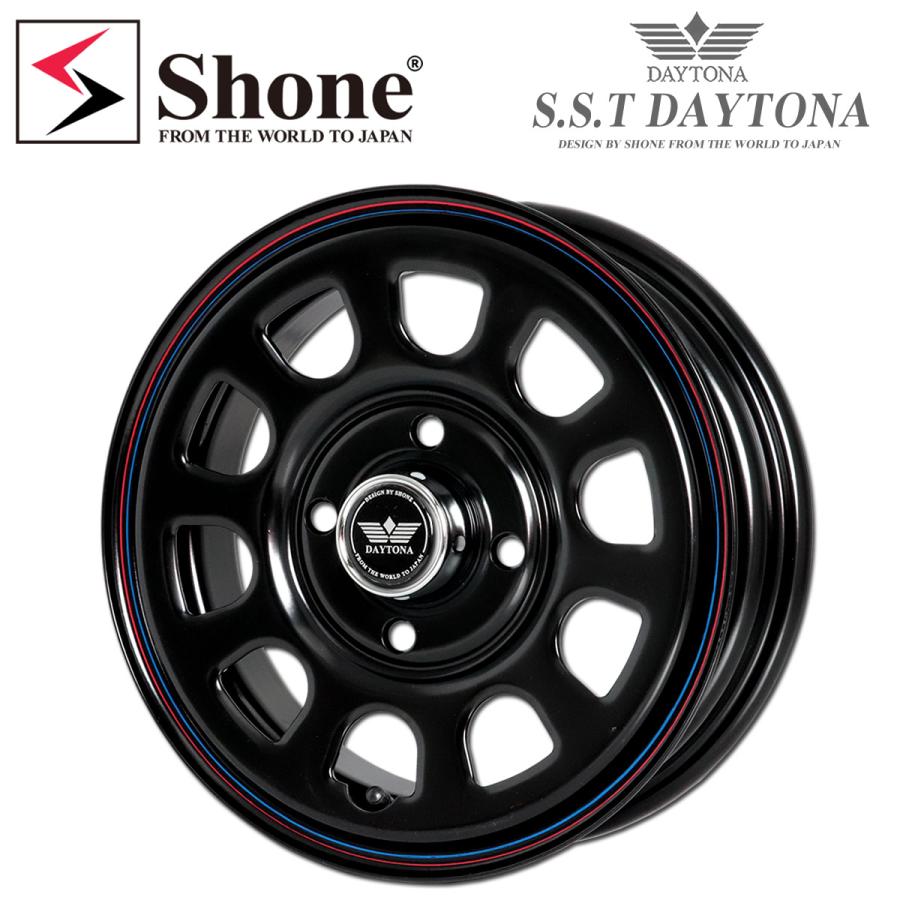 新品4本価格 会社宛 送料無料 12×4J 4穴 100mm +40 SHONE SST DAYTONA
