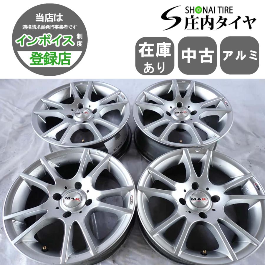 4本SET 会社宛 送料無料 15×6.5J MAK シルバー アルミ ホイール 4穴