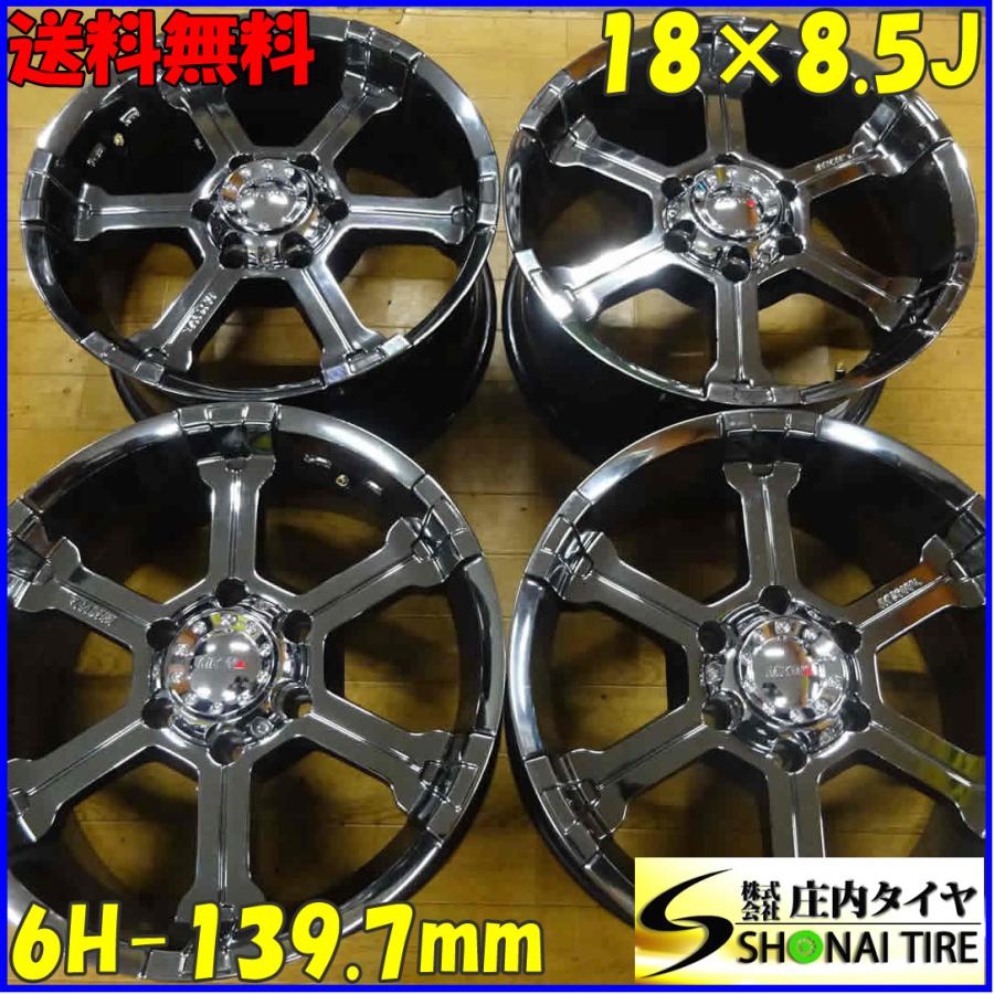 4本SET 会社宛 送料無料 18×8.5J MKW MK36 ブラックスパッタ アルミ 6  