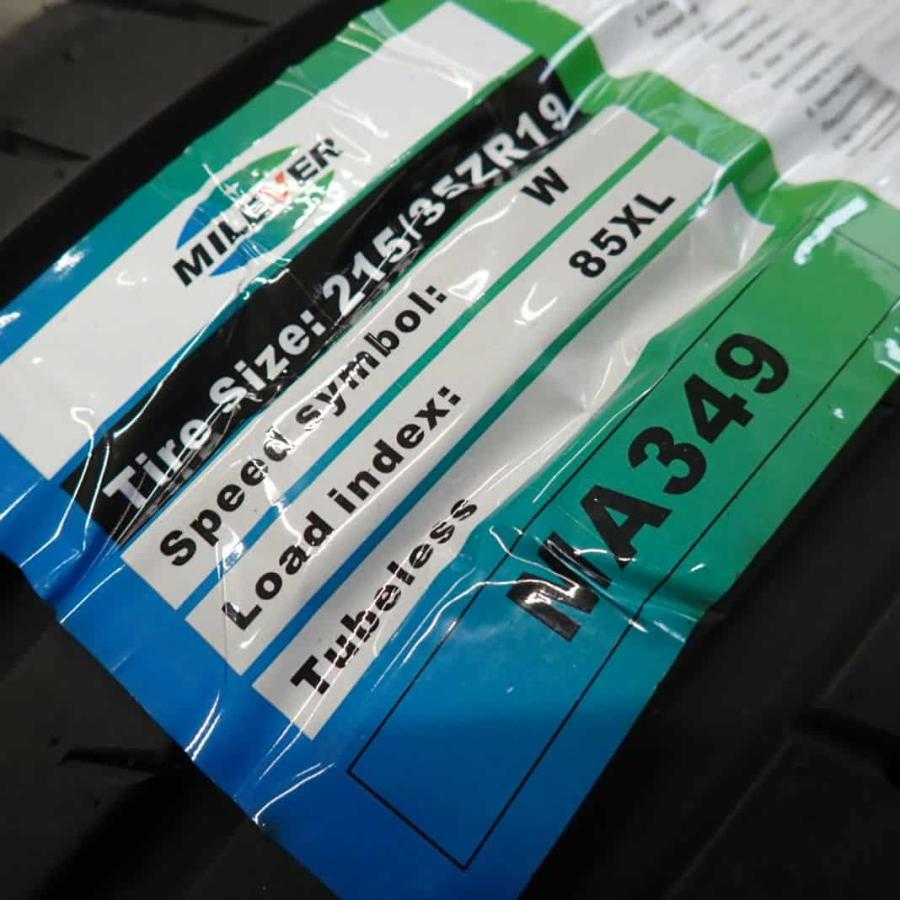 夏4本新品 2023年 会社宛 送料無料 215/35R19×8J 85W MILEVER MA349