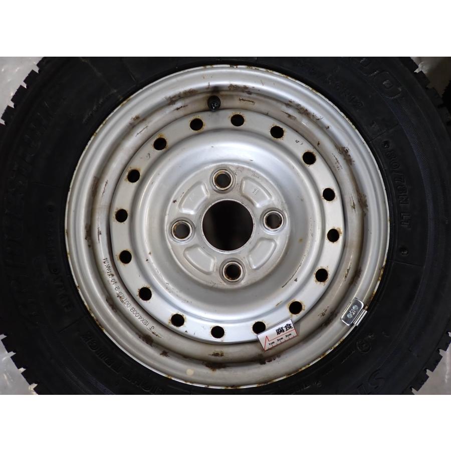 冬 新品 2025年製 4本 会社宛 送料無料 145/80R12×4J 80/78 LT ブリヂストン BRIDGESTONE W300 スチール 軽トラック バン 貨物車 NO,Y0919の画像