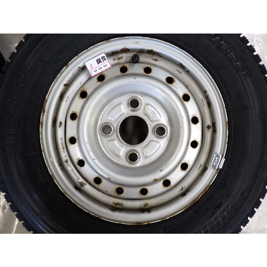 冬 新品 2025年製 4本 会社宛 送料無料 145/80R12×4J 80/78 LT ブリヂストン BRIDGESTONE W300 スチール 軽トラック バン 貨物車 NO,Y0919の画像