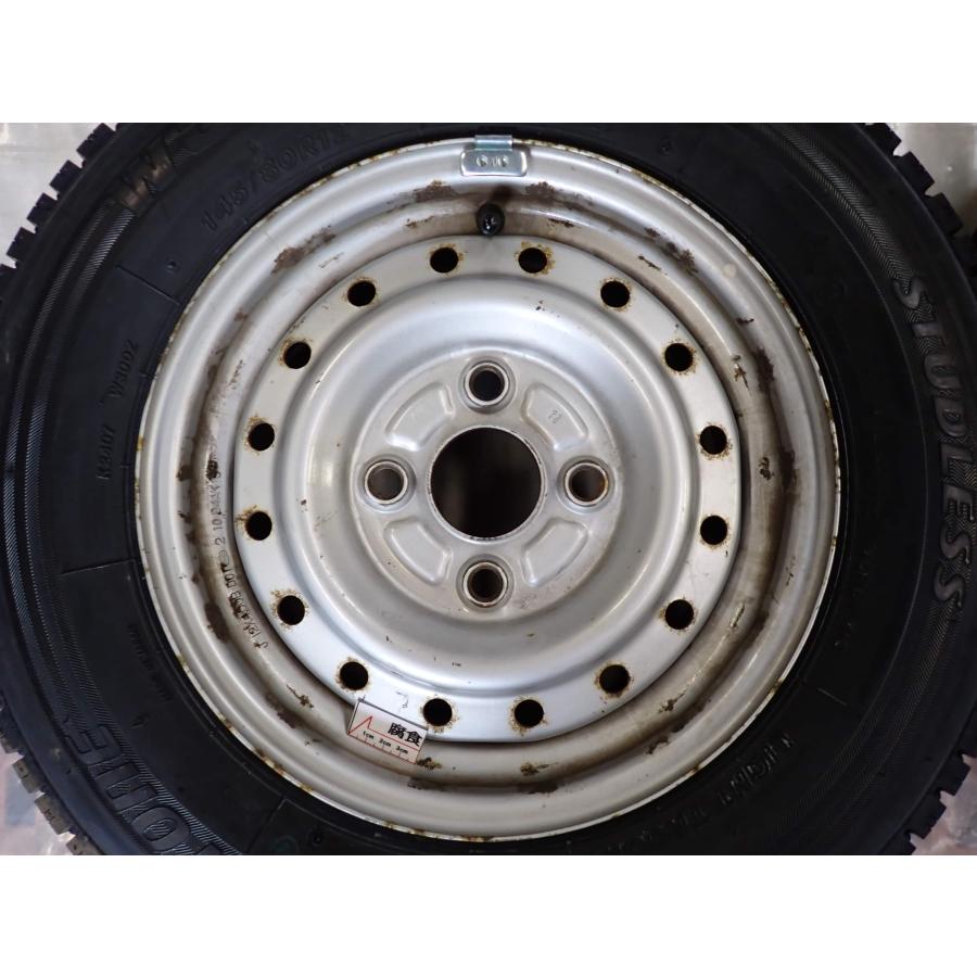 冬 新品 2025年製 4本 会社宛 送料無料 145/80R12×4J 80/78 LT ブリヂストン BRIDGESTONE W300 スチール 軽トラック バン 貨物車 NO,Y0919の画像