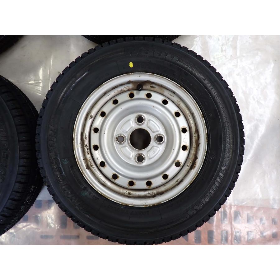 冬 新品 2025年製 4本 会社宛 送料無料 145/80R12×4J 80/78 LT ブリヂストン BRIDGESTONE W300 スチール 軽トラック バン 貨物車 NO,Y0919の画像