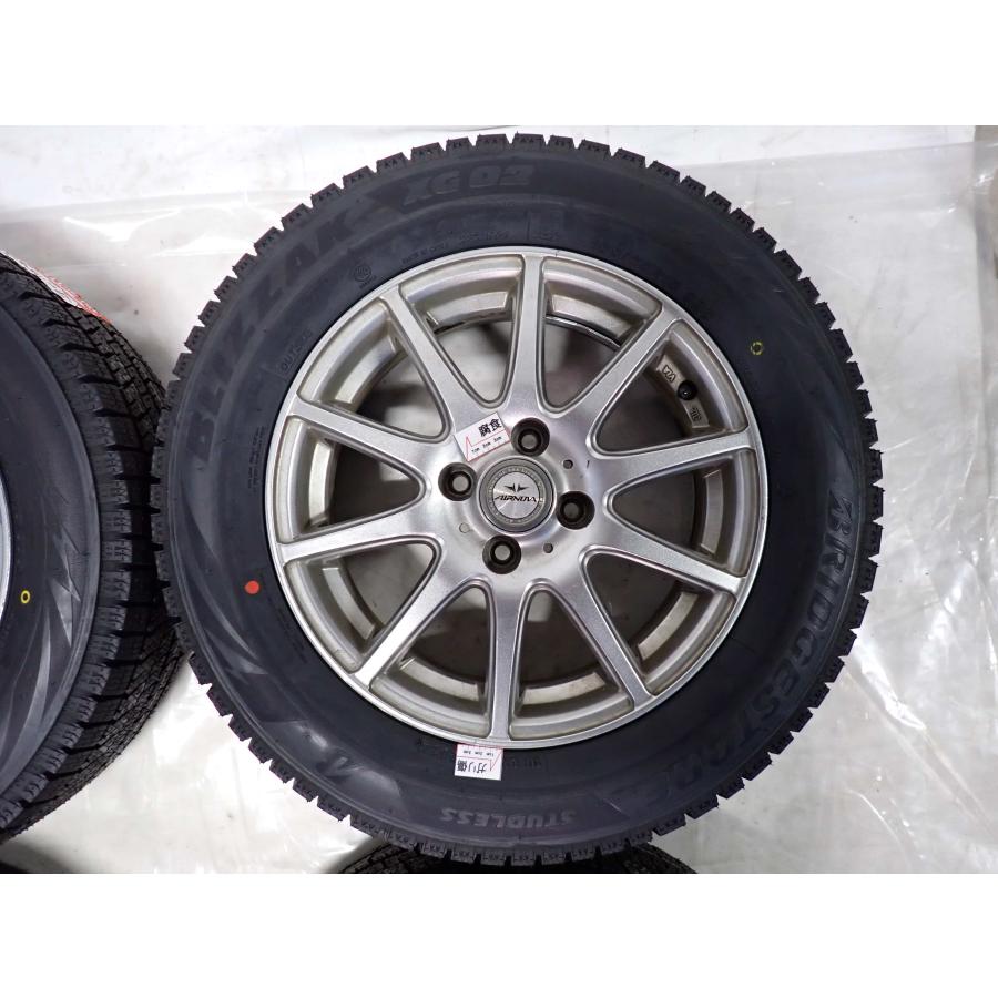冬 新品 2024年製 4本SET 会社宛 送料無料 185/65R15×5.5J 88S ブリヂストン ブリザック XG02 アルミ bB アクア フリード ノート NO,Y0940の画像