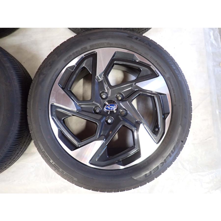 夏4本SET 会社宛 送料無料 225/55R18×7J 98V ファルケン ZIEX ZE001A A/S 2023年製 スバル クロストレック 純正 アルミホイール NO,Y1002の画像