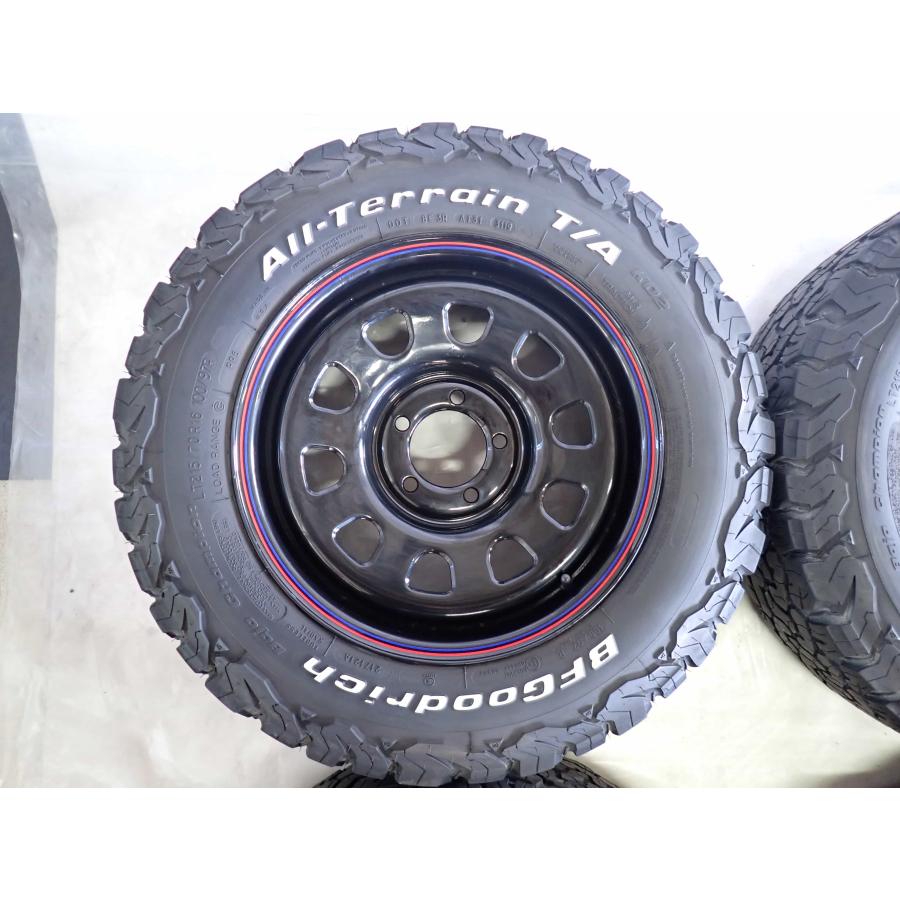 夏4本SET 会社宛 送料無料 215/70R16×7J 100/97 LT BFグッドリッチ オールテレーン T/A KO2 SHONE デイトナ ブラック デリカD5 NO,Y1034の画像