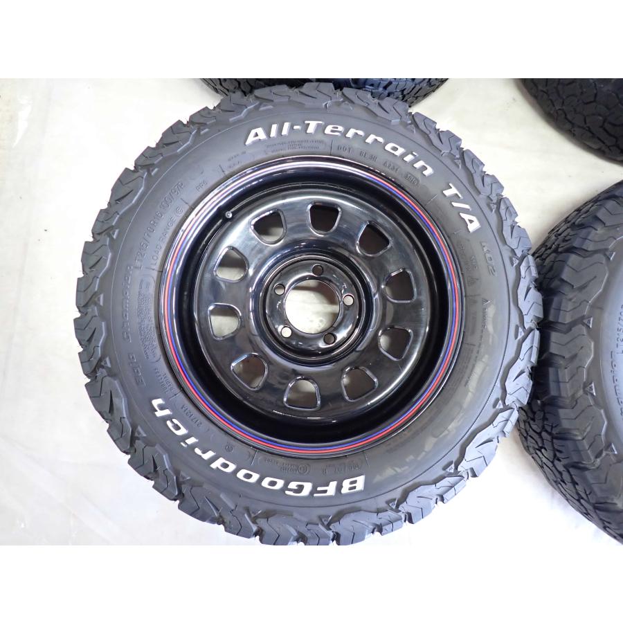 夏4本SET 会社宛 送料無料 215/70R16×7J 100/97 LT BFグッドリッチ オールテレーン T/A KO2 SHONE デイトナ ブラック デリカD5 NO,Y1034の画像