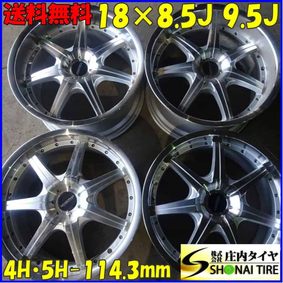 新品4本SET 会社宛 送料無料 18×8.5J 9.5J ゴットファザー アルミ 5穴