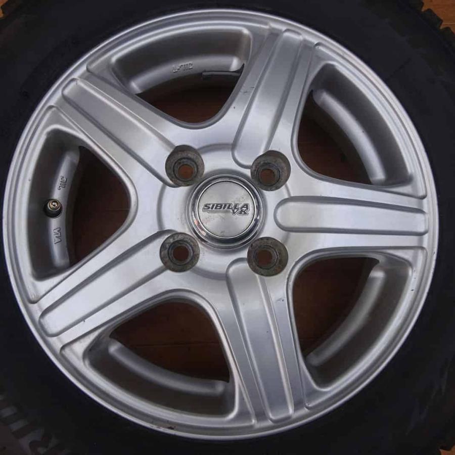 冬4本SET 会社宛 送料無料 155/65R13×4J 73Q ブリヂストン ブリザック