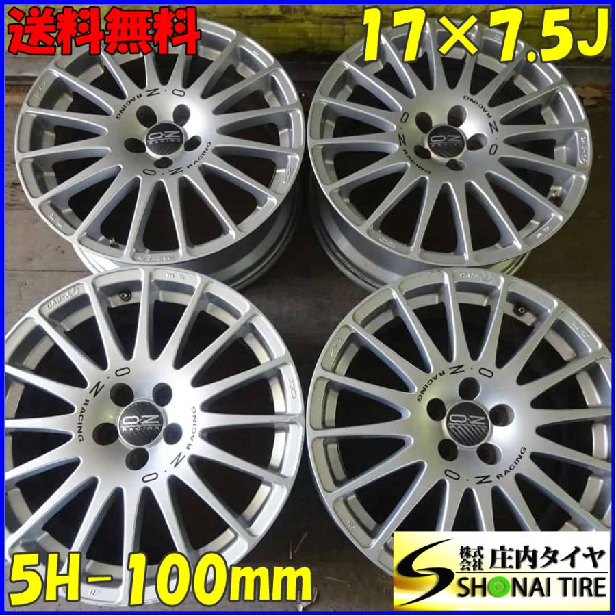 4本 会社宛 送料無料 17×7.5J O.Z GT-EVO アルミ 5穴 PCD 100mm +48 
