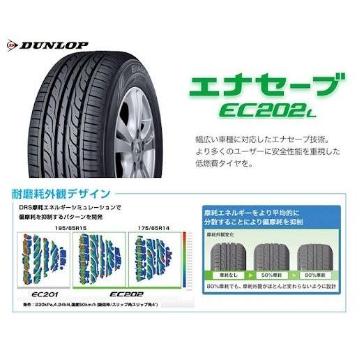 ★☆ ダンロップ EC202 155/65R14 4本セット #24685 ☆★ エナセーブ ダンロップ EC202 LTD 155/65R14 75S ケイフィネス