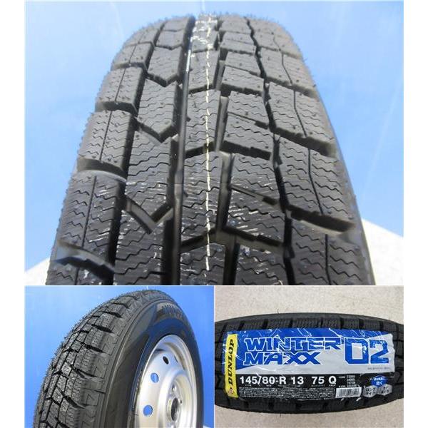 送料無料 4本 ダンロップ WM02 145/80R13 スタッドレス タイヤ スズキ 純正 スチール セット 国産 冬 23年製 MRワゴン スペーシア ワゴンR｜tire-shop-tread｜05