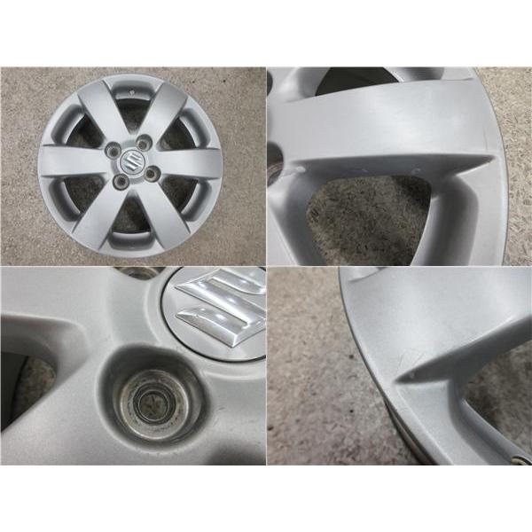 スズキ純正15インチ 4穴 インセット45 アルミホイール4本セット 激安 中古 4本セット】 スズキ Kei(ケイ) 純正 アルミホイール