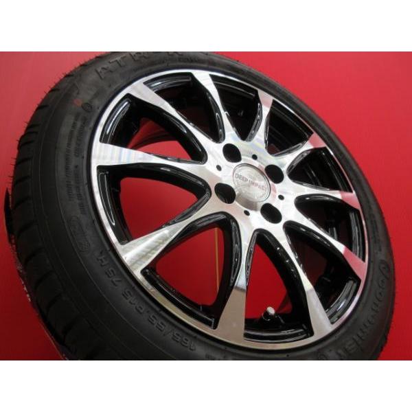 4本 軽自動車 15インチ ドレスアップ 新品 165 55r15 Atr Sport 美品 ブラック 5 5j アルミ ホイール セット 埼玉 鴻巣 おすすめ インチアップ スペーシア N Box E009 タイヤショップトレッド 通販 Yahoo ショッピング