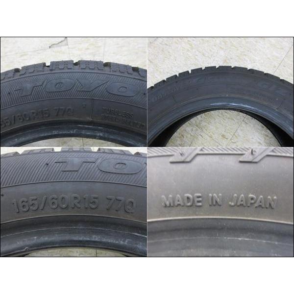 4本 165/60R15 2023年製 TOYO OBSERVE GARIT GIZ スタッドレス 新品 ブラック ホイール セット 9分山 埼玉 鴻巣 ハスラー キャスト｜tire-shop-tread｜06