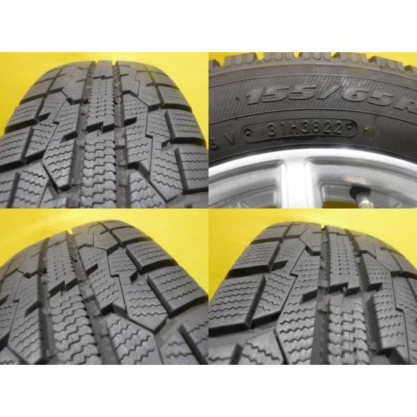 中古スタッドレス155/65R144本セット　軽自動車用　タント、N-BOX等 TOYO TIRES N-BOX タント ムーヴ 4本セット 送料無料 中古 国産
