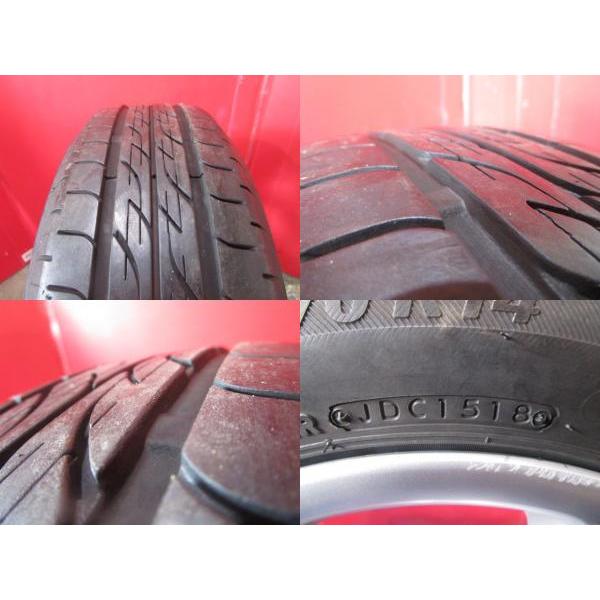 限定1台! 社外アルミ 14 6.0 +35 4H100 4H114.3 中古 + BS NEXTRY 175/70R14 18年製造 中古 4本セット カローラフィールダー ポルテ｜tire-shop-tread｜09